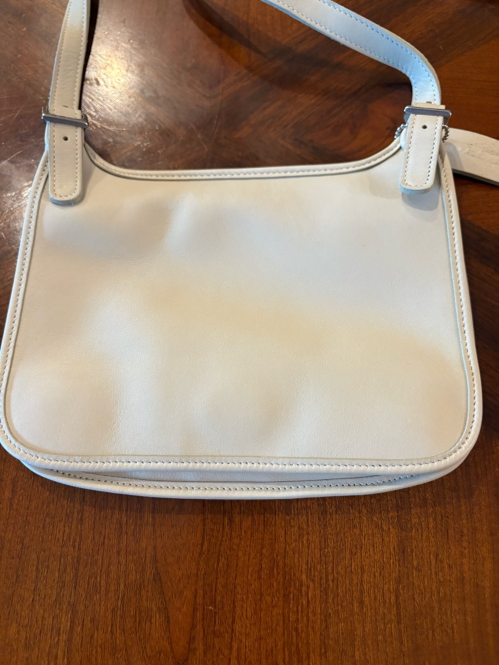 Coach Classic Cream Leather Small Crossbody Bag - Women - Picture 2 of 15